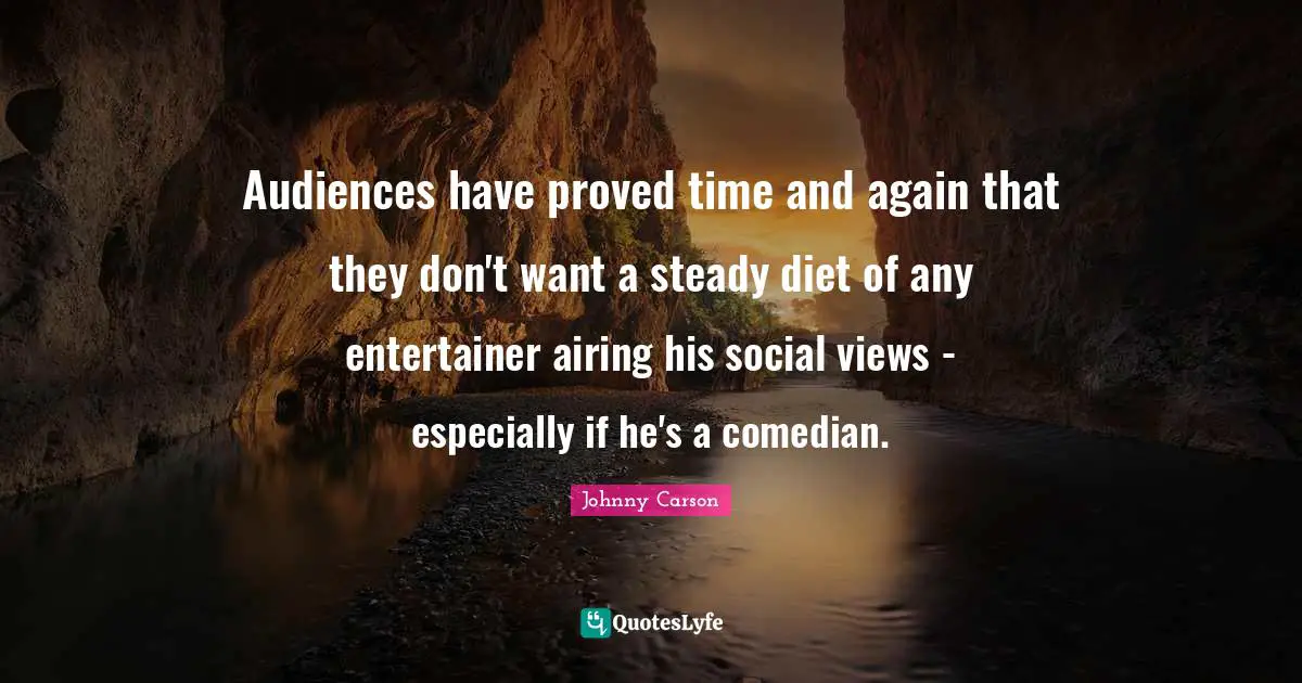 Audiences have proved time and again that they don't want a steady diet of any entertainer airing his social views - especially if he's a comedian.