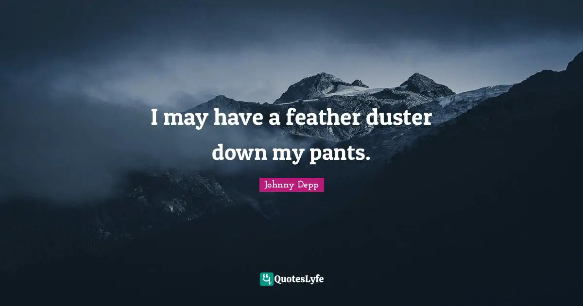 Feathers Quotes: "I may have a feather duster down my pants."