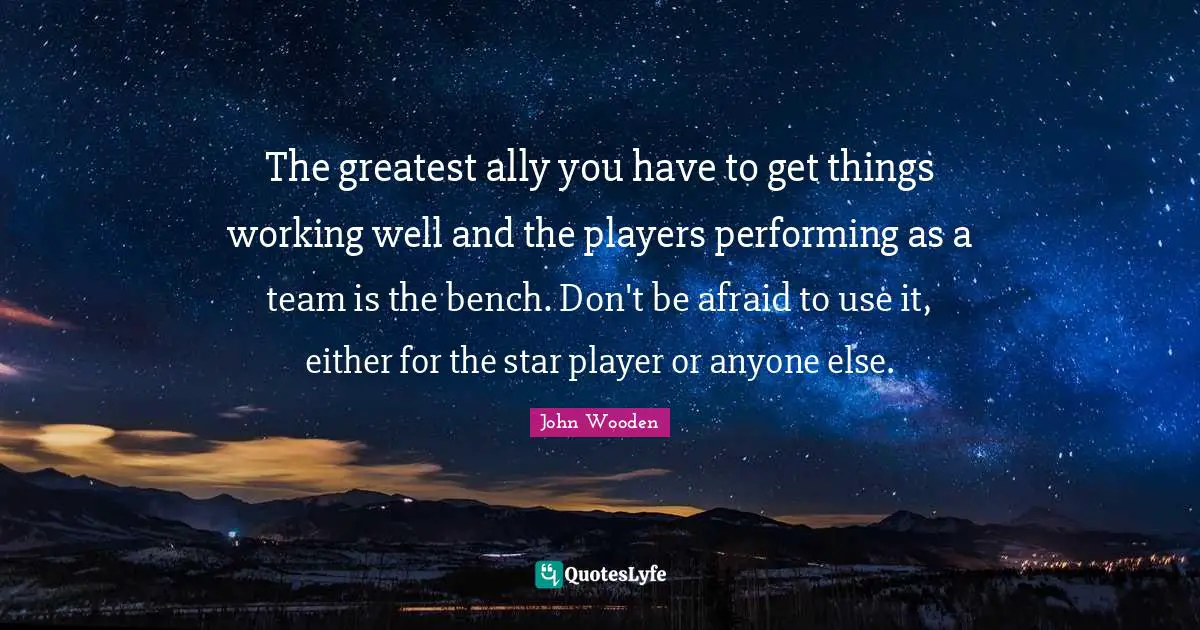 The greatest ally you have to get things working well and the players performing as a team is the bench. Don't be afraid to use it, either for the star player or anyone else.