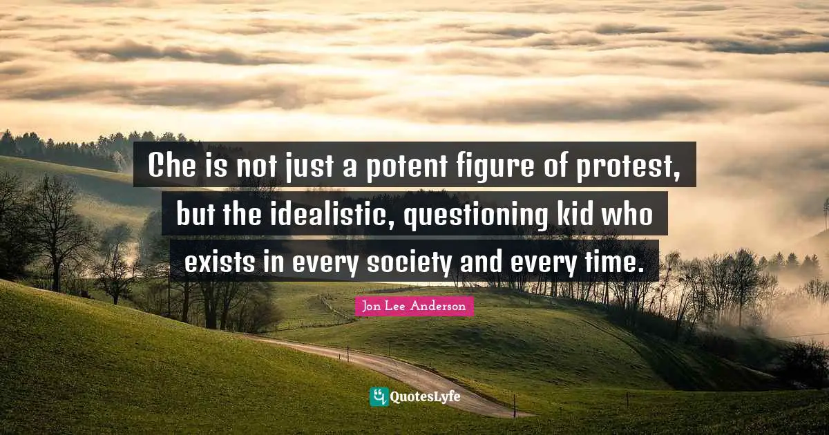 Che is not just a potent figure of protest, but the idealistic, questioning kid who exists in every society and every time.