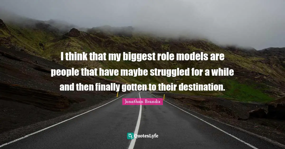 I think that my biggest role models are people that have maybe struggled for a while and then finally gotten to their destination.