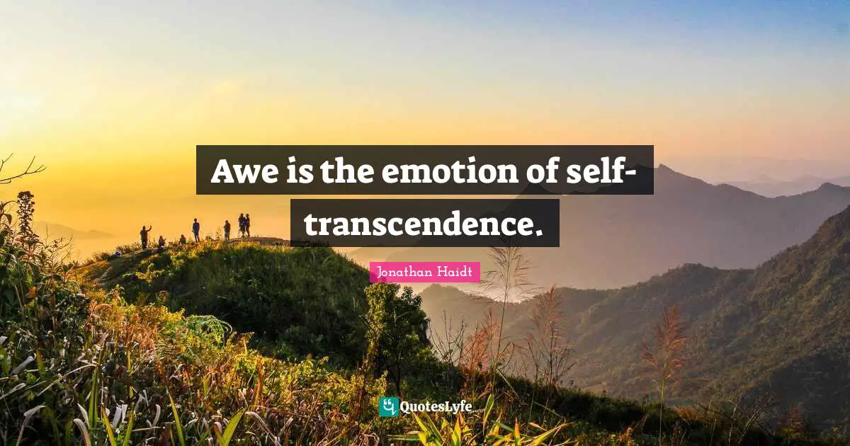 Awe is the emotion of self-transcendence.