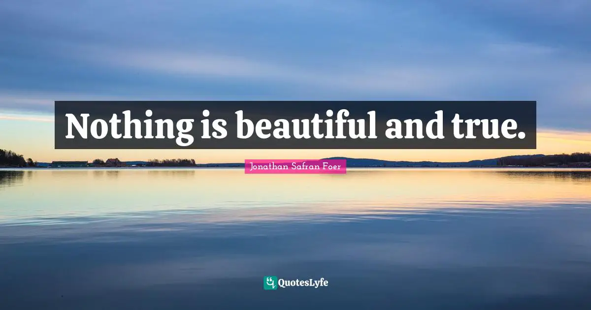Nothing is beautiful and true.