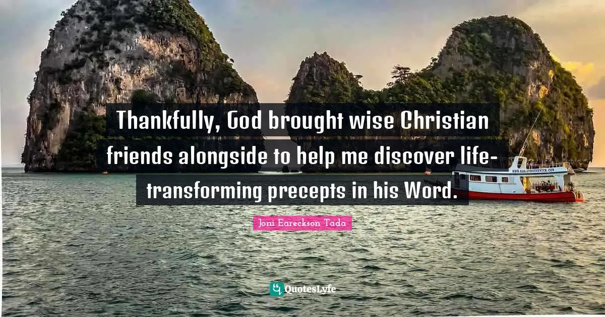 Thankfully, God brought wise Christian friends alongside to help me discover life-transforming precepts in his Word.