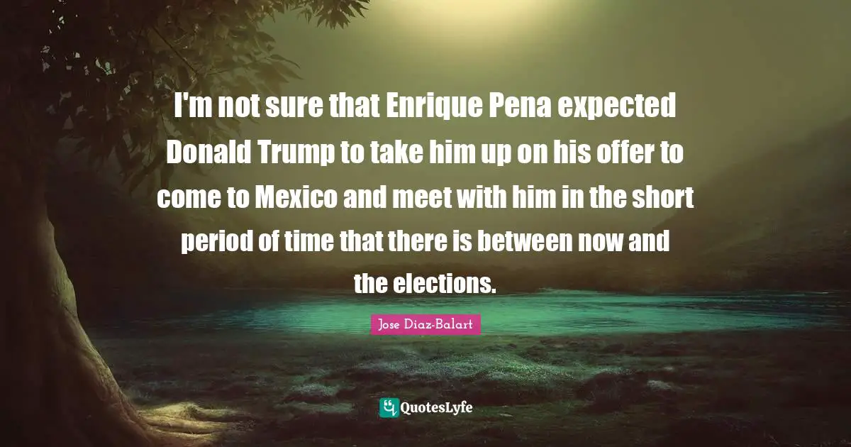 I'm not sure that Enrique Pena expected Donald Trump to take him up on his offer to come to Mexico and meet with him in the short period of time that there is between now and the elections.