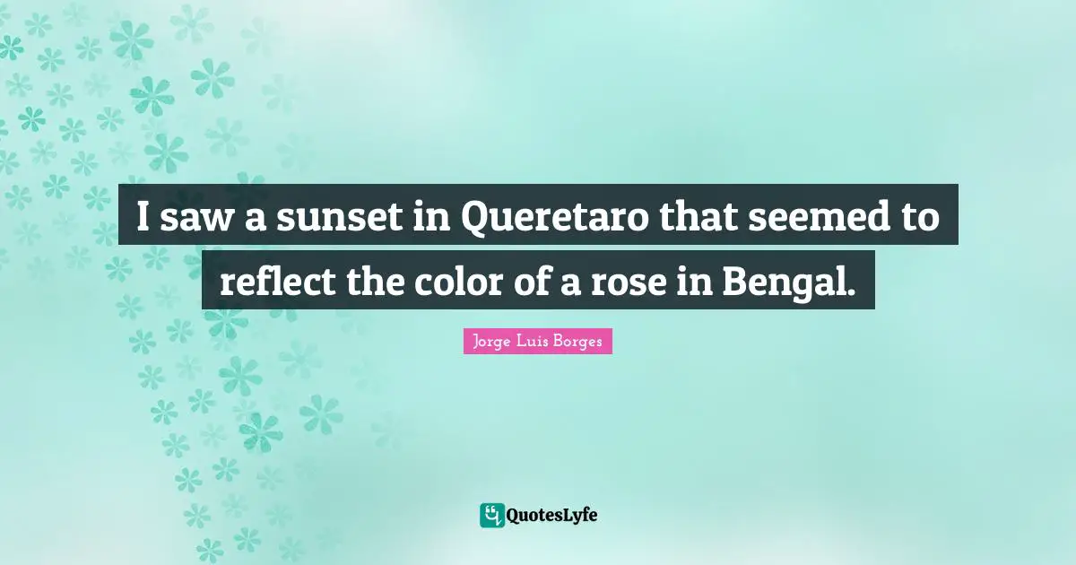 I saw a sunset in Queretaro that seemed to reflect the color of a rose in Bengal.