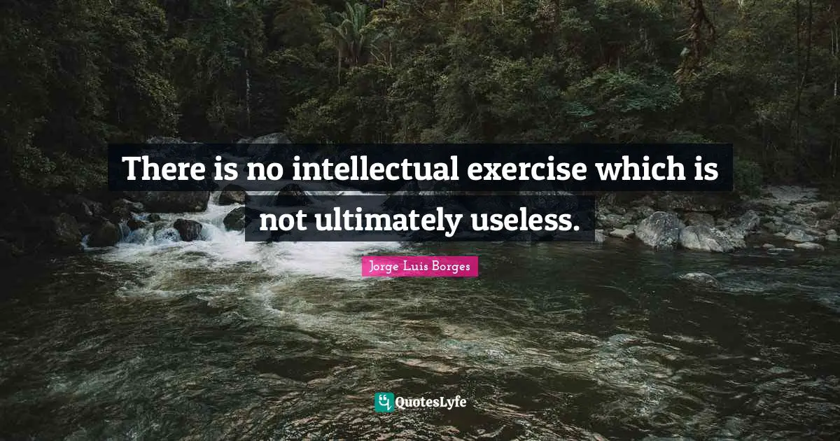 There is no intellectual exercise which is not ultimately useless.