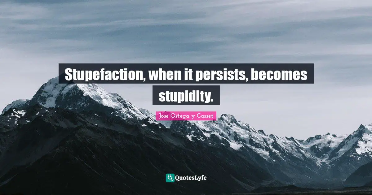 Stupefaction, when it persists, becomes stupidity.