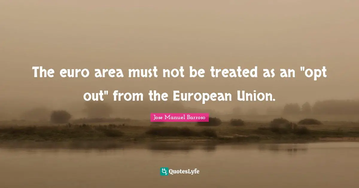 The euro area must not be treated as an "opt out" from the European Union.
