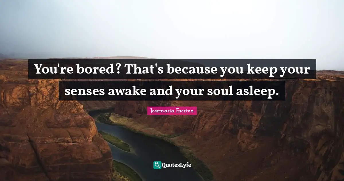 Awake Quotes: "You're bored? That's because you keep your senses awake and your soul asleep."