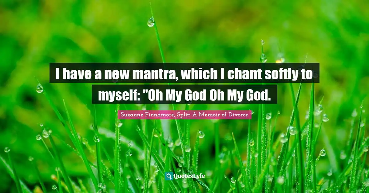 Seperation Quotes: "I have a new mantra, which I chant softly to myself: "Oh My God Oh My God."