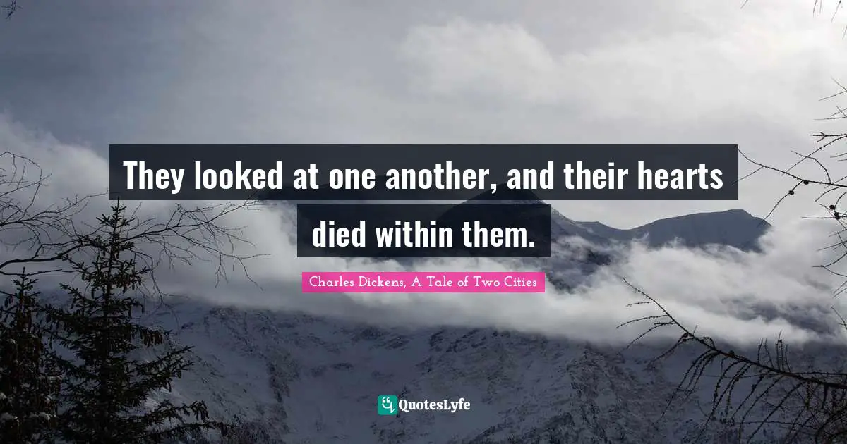 Charles Dickens, A Tale Of Two Cities Quotes: "They looked at one another, and their hearts died within them."