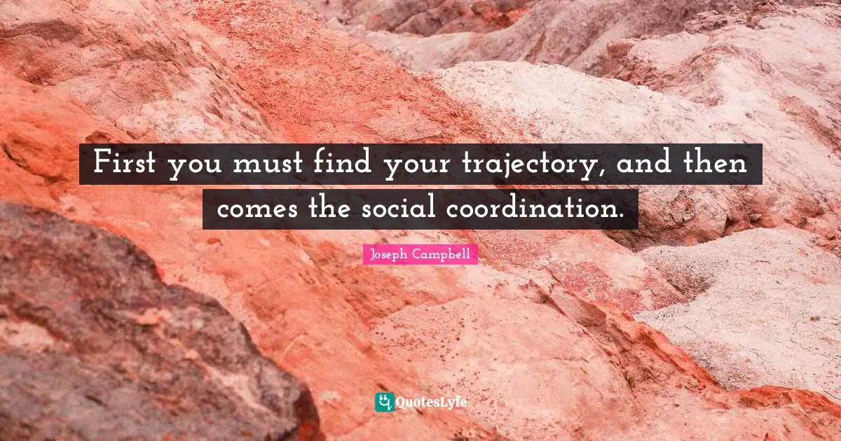 Trajectory Quotes: "First you must find your trajectory, and then comes the social coordination."