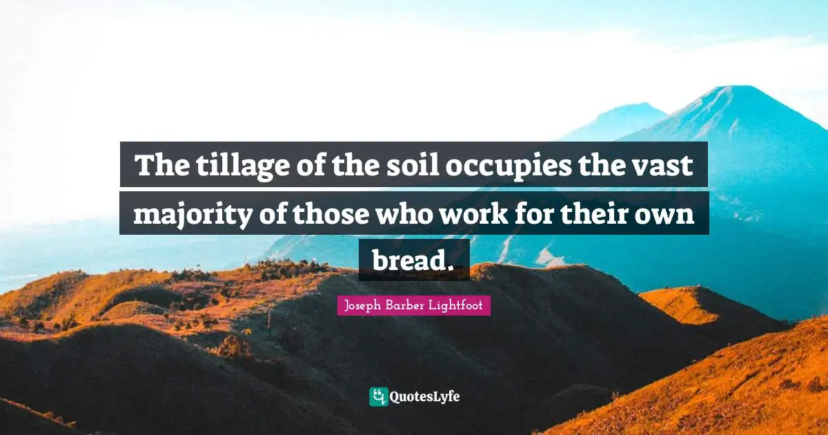 The tillage of the soil occupies the vast majority of those who work for their own bread.
