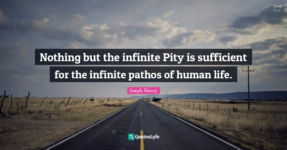 Nothing but the infinite Pity is sufficient for the infinite pathos of human life.