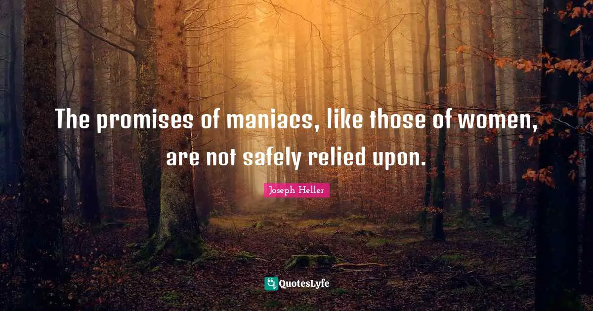 The promises of maniacs, like those of women, are not safely relied upon.