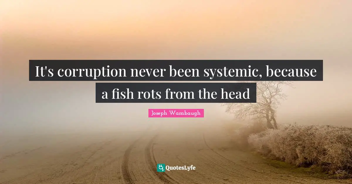 It's corruption never been systemic, because a fish rots from the head