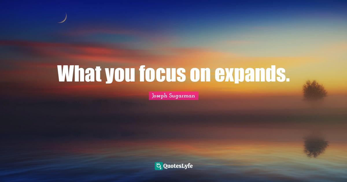 What you focus on expands.