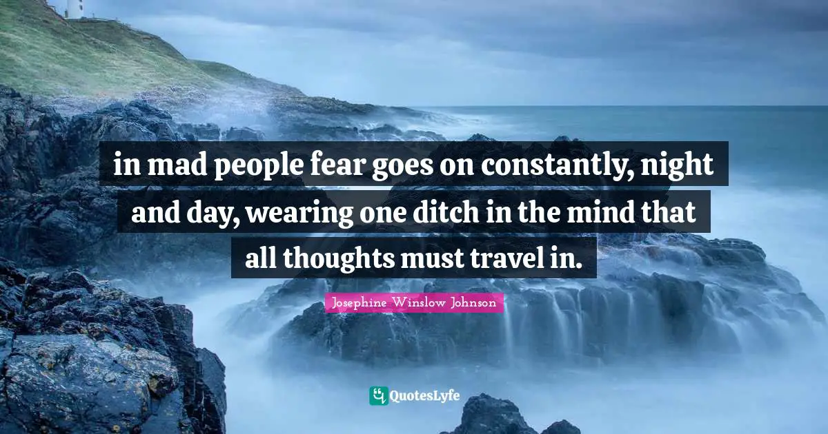 in mad people fear goes on constantly, night and day, wearing one ditch in the mind that all thoughts must travel in.