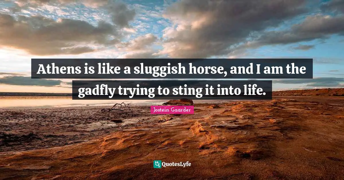 Sluggish Quotes: "Athens is like a sluggish horse, and I am the gadfly trying to sting it into life."