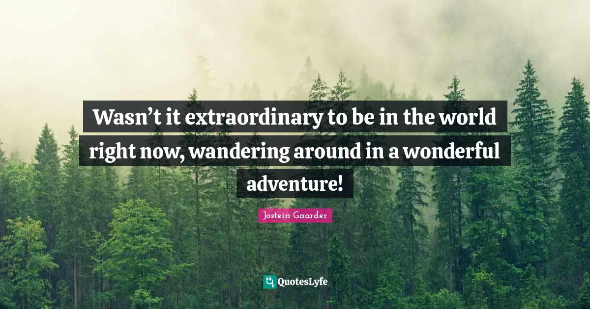 Wasn’t it extraordinary to be in the world right now, wandering around in a wonderful adventure!