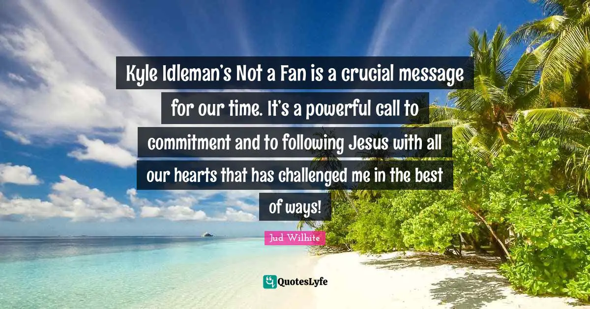 Kyle Idleman’s Not a Fan is a crucial message for our time. It’s a powerful call to commitment and to following Jesus with all our hearts that has challenged me in the best of ways!