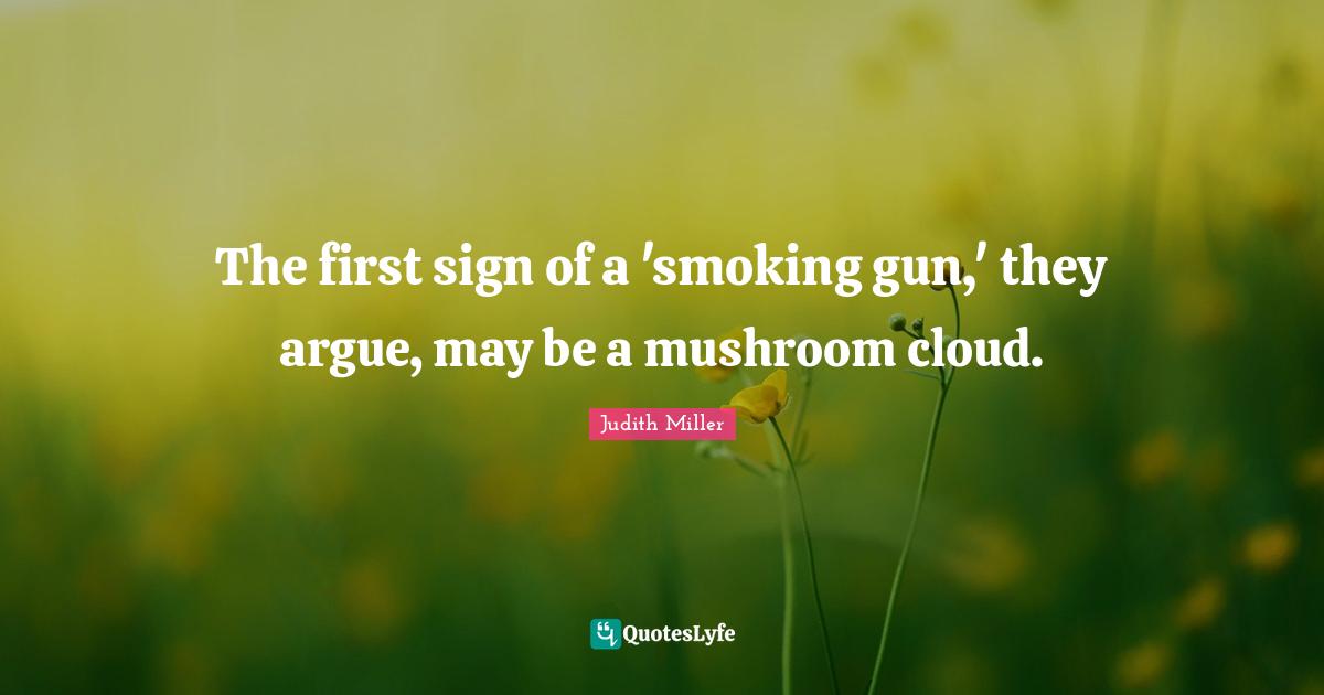 The first sign of a 'smoking gun,' they argue, may be a mushroom cloud.