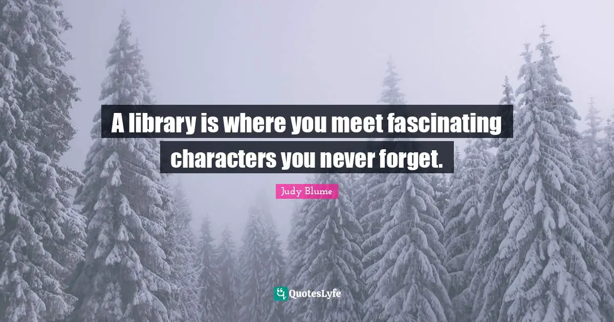 A library is where you meet fascinating characters you never forget.
