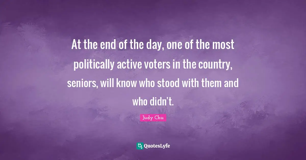 At the end of the day, one of the most politically active voters in the country, seniors, will know who stood with them and who didn't.