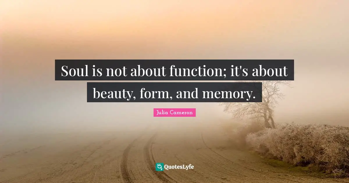 Soul is not about function; it's about beauty, form, and memory.
