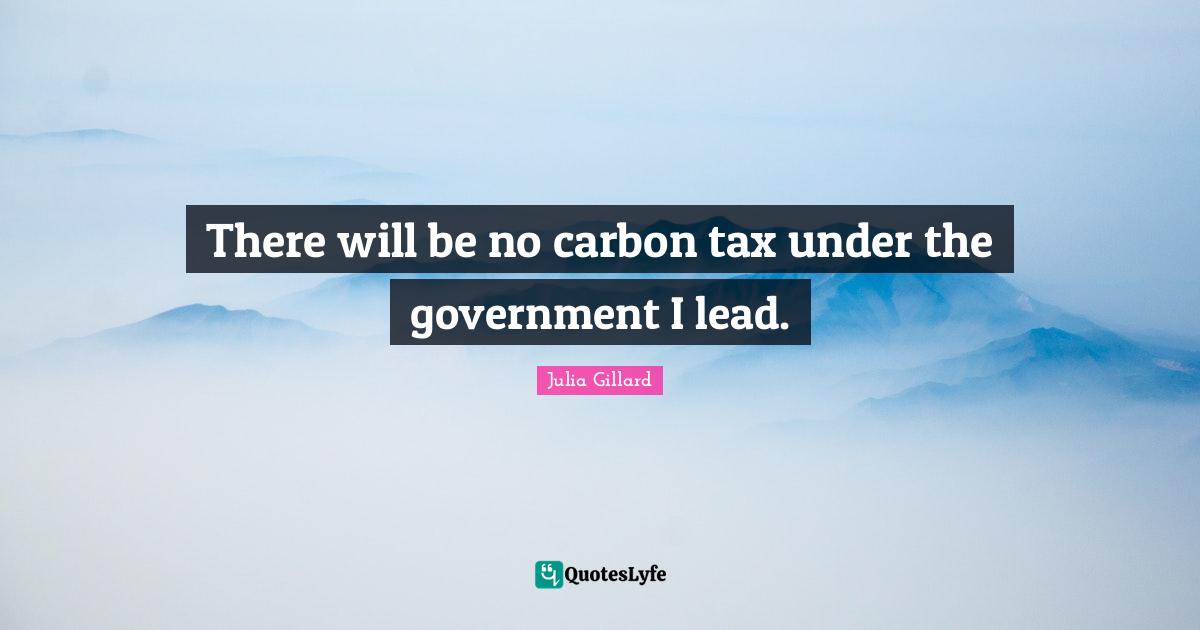 There will be no carbon tax under the government I lead.