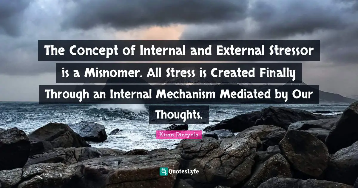 The Concept of Internal and External Stressor is a Misnomer. All Stress is Created Finally Through an Internal Mechanism Mediated by Our Thoughts.