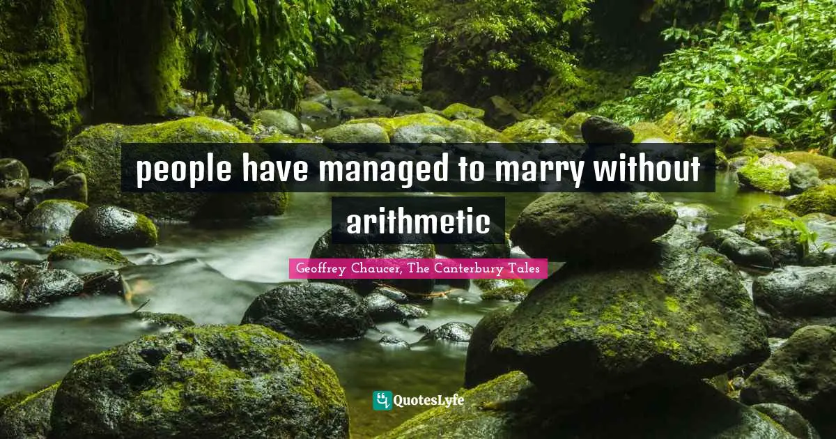 people have managed to marry without arithmetic