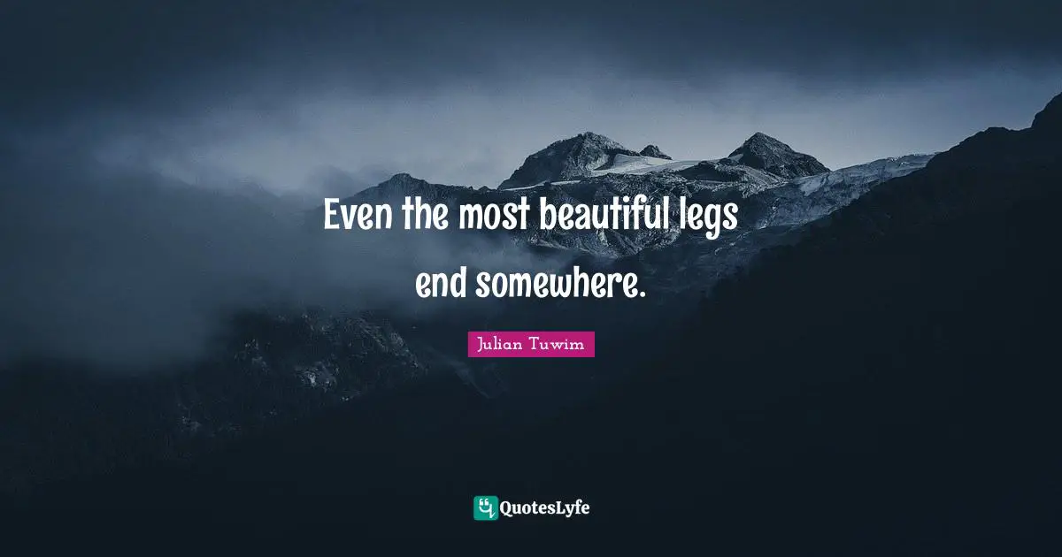 Even the most beautiful legs end somewhere.