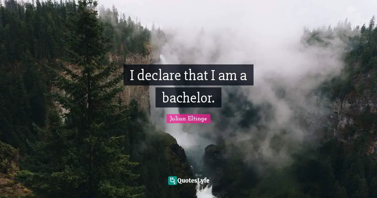 I declare that I am a bachelor.