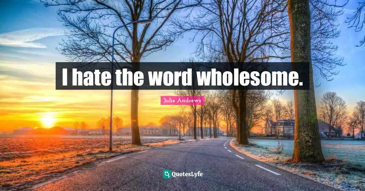 I hate the word wholesome.