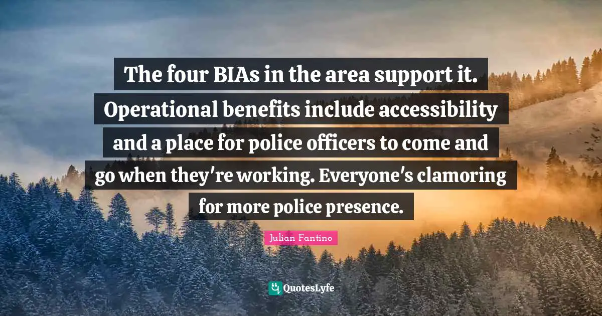 The four BIAs in the area support it. Operational benefits include accessibility and a place for police officers to come and go when they're working. Everyone's clamoring for more police presence.