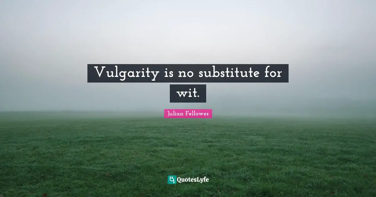 Vulgarity Quotes: "Vulgarity is no substitute for wit."
