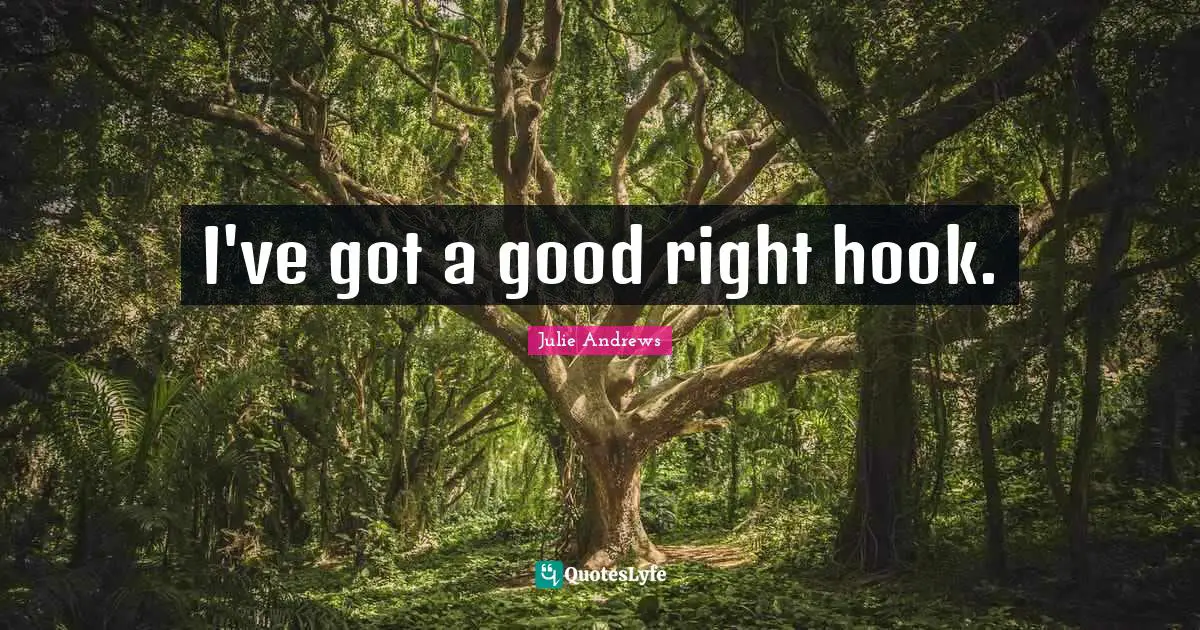 I've got a good right hook.