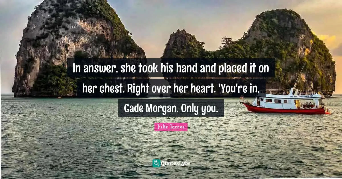 In answer, she took his hand and placed it on her chest. Right over her heart. 'You're in, Cade Morgan. Only you.
