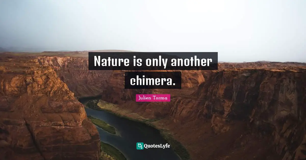 Nature is only another chimera.