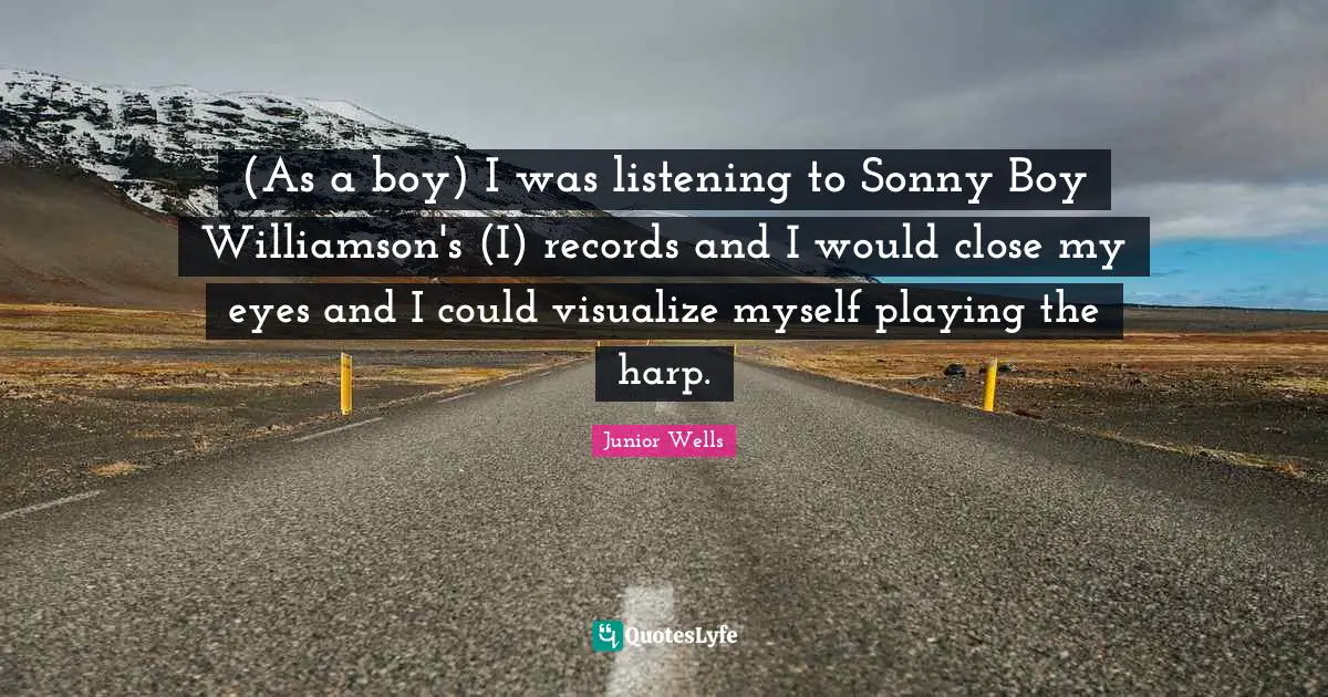 (As a boy) I was listening to Sonny Boy Williamson's (I) records and I would close my eyes and I could visualize myself playing the harp.