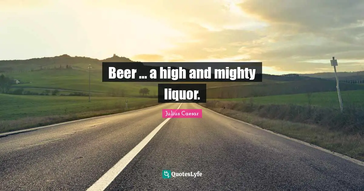Beer ... a high and mighty liquor.