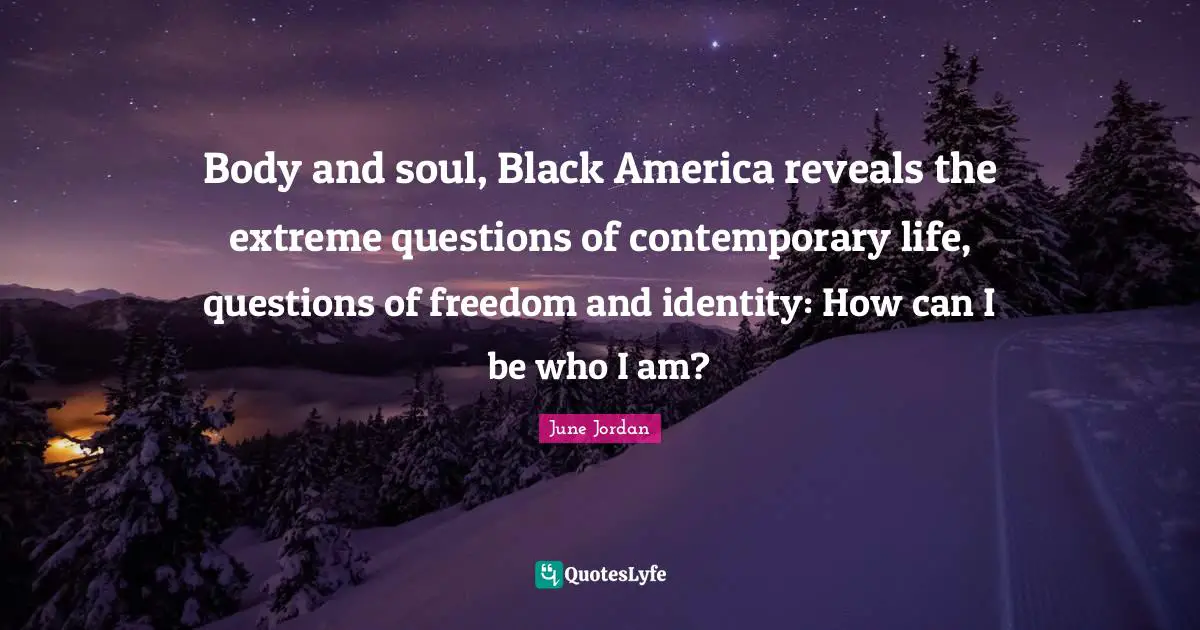 Body and soul, Black America reveals the extreme questions of contemporary life, questions of freedom and identity: How can I be who I am?