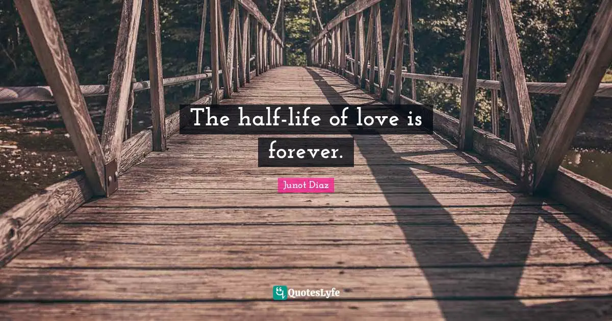 Junot Diaz Quotes: "The half-life of love is forever."