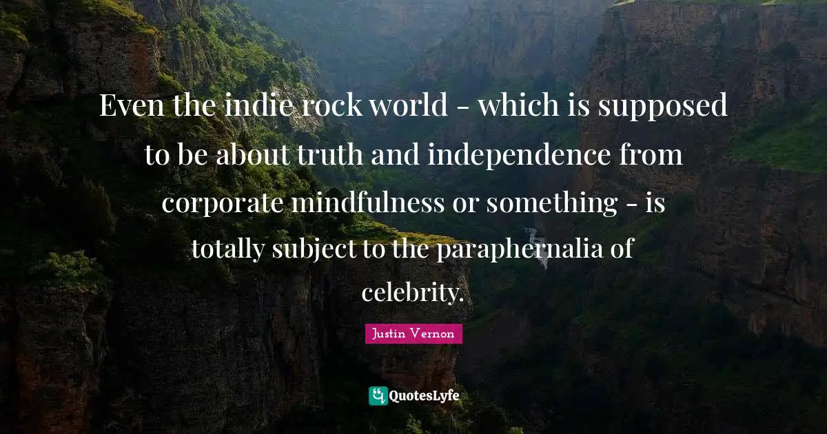 Even the indie rock world - which is supposed to be about truth and independence from corporate mindfulness or something - is totally subject to the paraphernalia of celebrity.