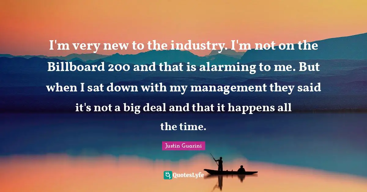 I'm very new to the industry. I'm not on the Billboard 200 and that is alarming to me. But when I sat down with my management they said it's not a big deal and that it happens all the time.