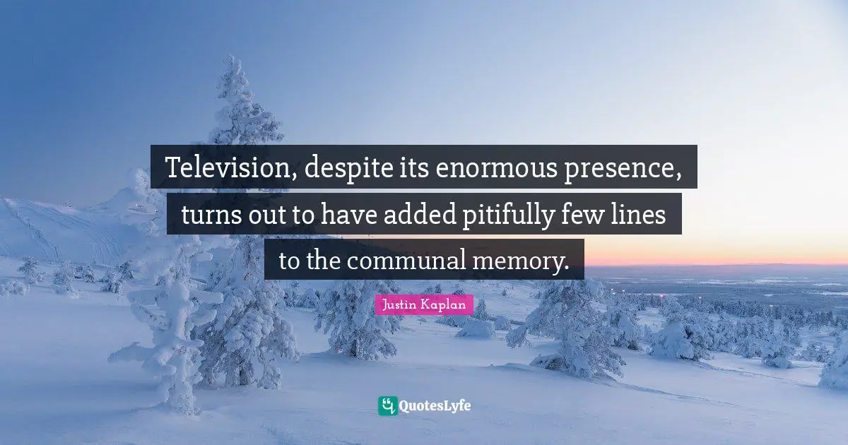 Television, despite its enormous presence, turns out to have added pitifully few lines to the communal memory.