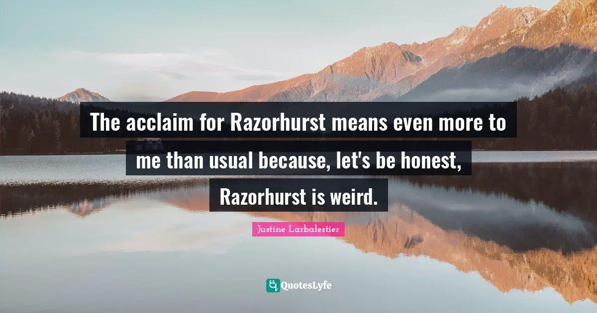 The acclaim for Razorhurst means even more to me than usual because, let's be honest, Razorhurst is weird.