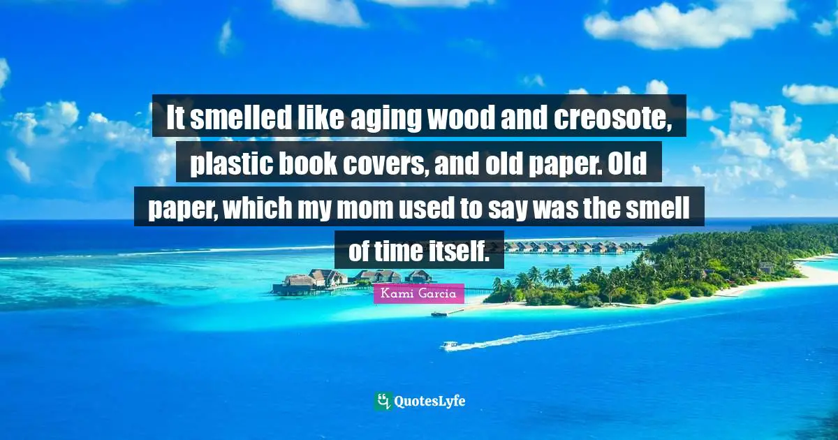 It smelled like aging wood and creosote, plastic book covers, and old paper. Old paper, which my mom used to say was the smell of time itself.